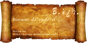 Boross Árpád névjegykártya