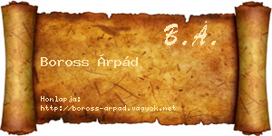 Boross Árpád névjegykártya